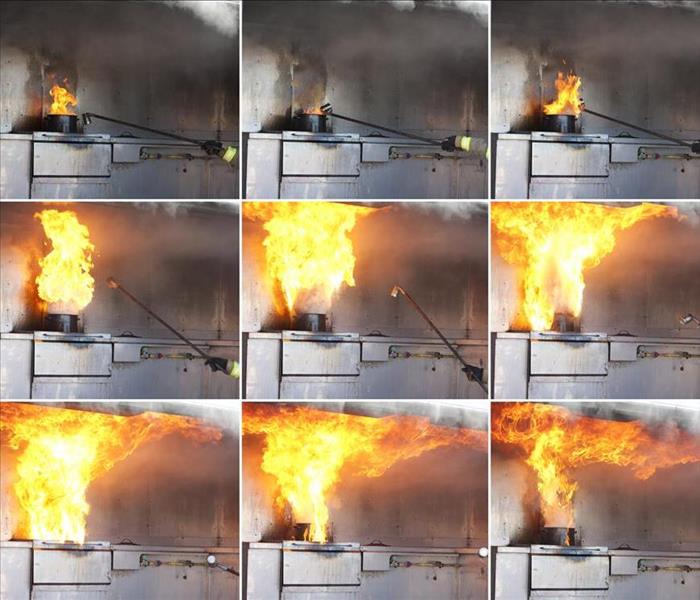 Image of a grease fire sequence.